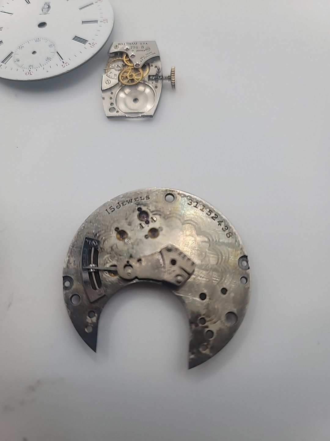Antique Elgin & Waltham Pocket Watch Movements For Parts Repair Lot Of 6