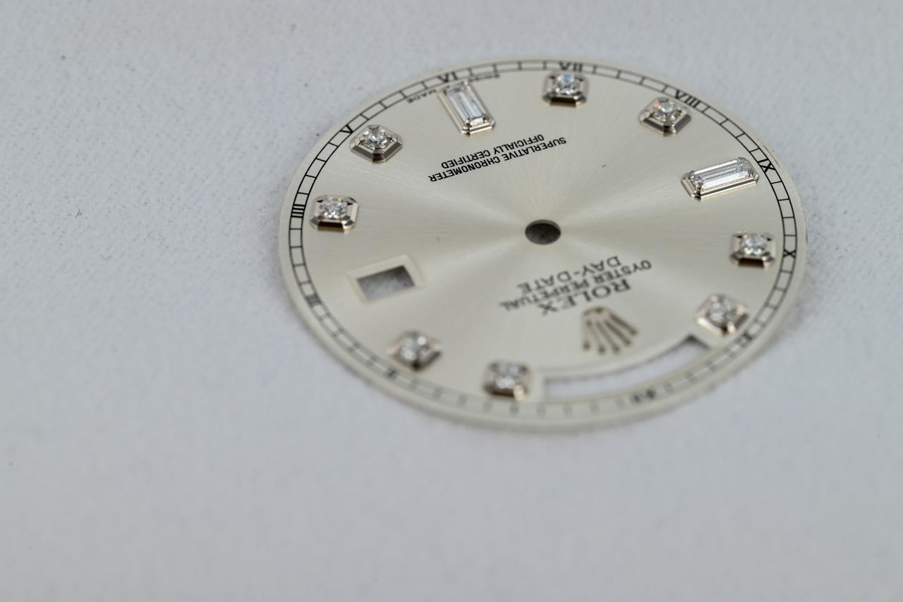 Rolex Factory Diamond Baguette Day-Date Watch Dial for White Gold 118209 Etc