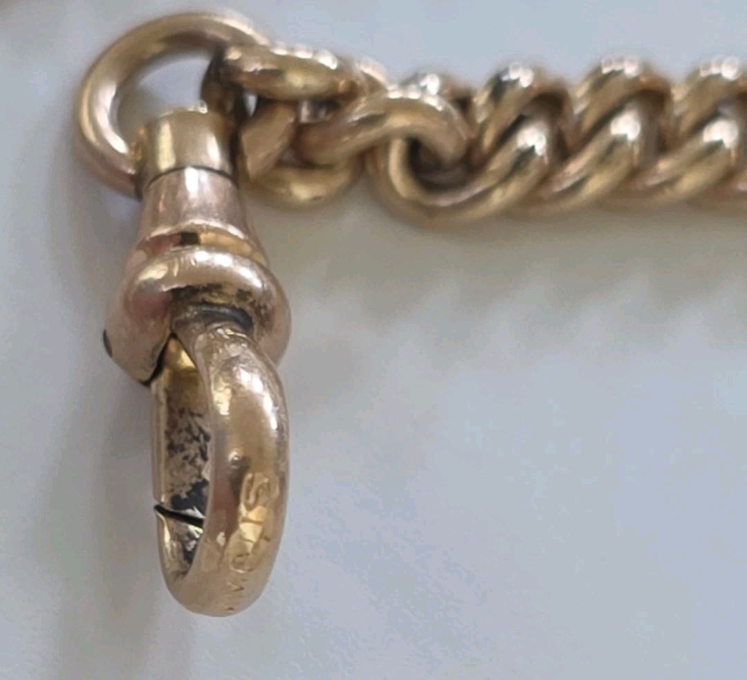 13.25 INCH POCKET WATCH CHAIN SIMMONS MARKED ON CLASP 19.83 Grams