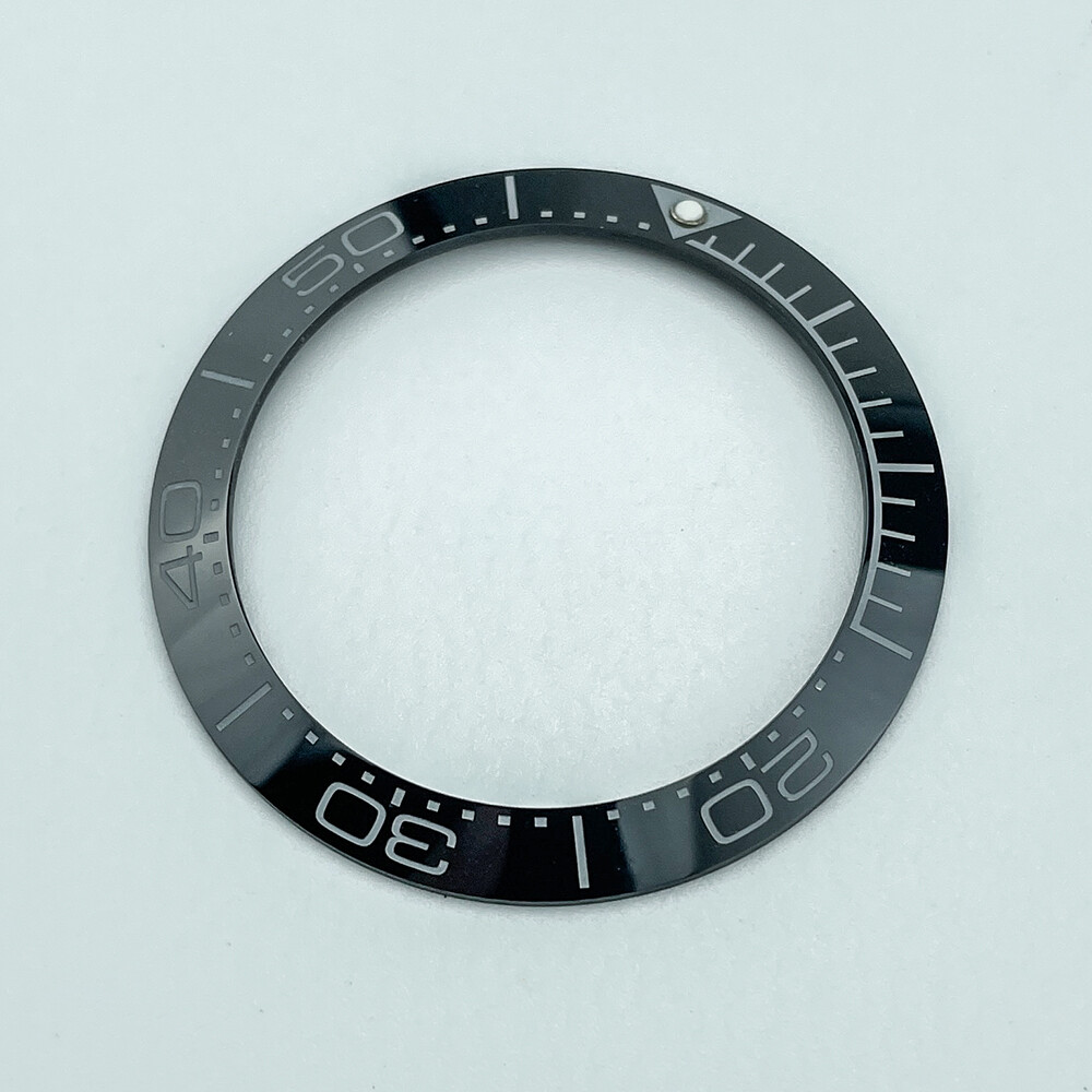 41.4mm / 32.5mm Black Ceramic Bezel Insert with Gray Index Ocean Planet Style