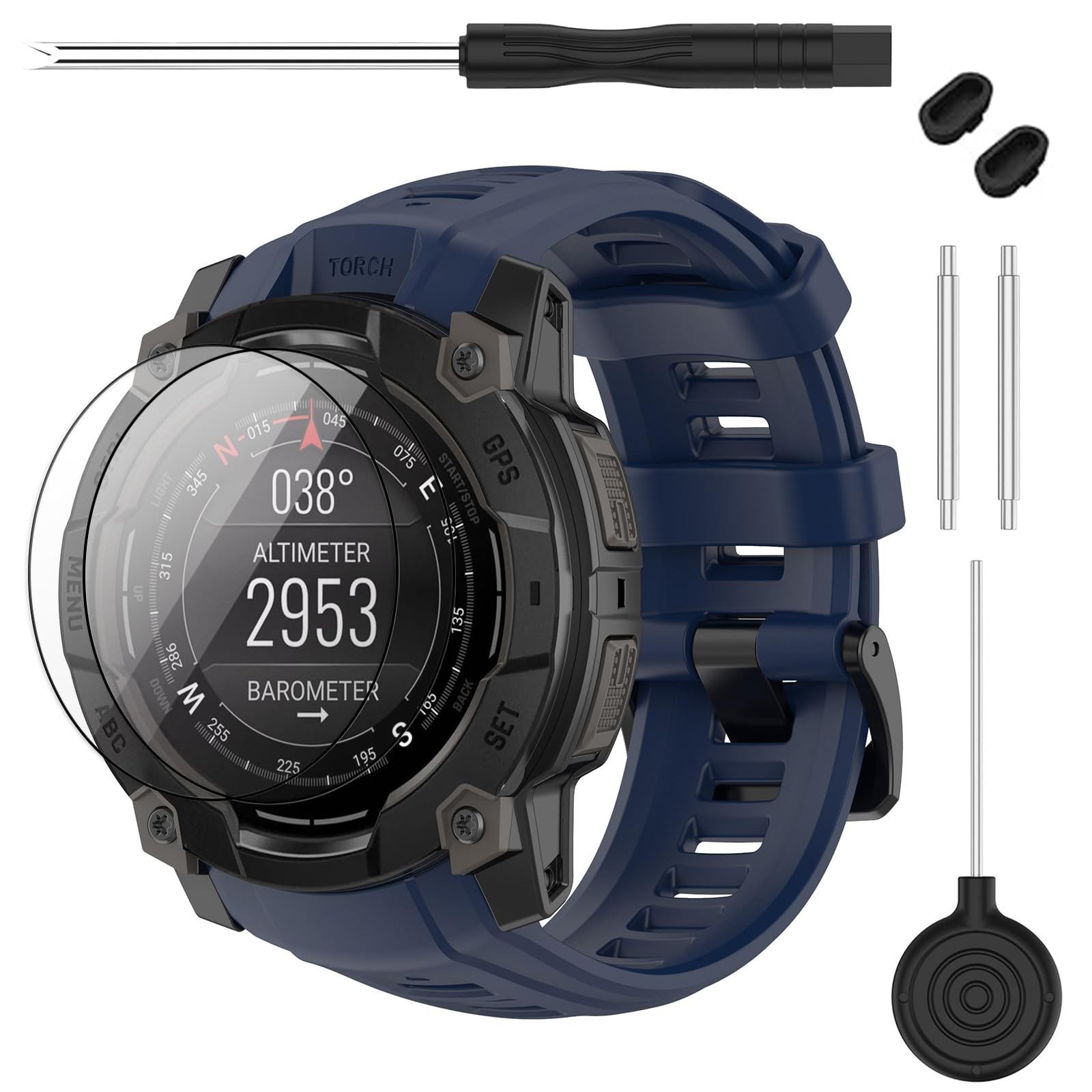 TopPerfekt Band Compatible with Garmin Instinct 3 45mm/50mm, Soft Silicone Re…