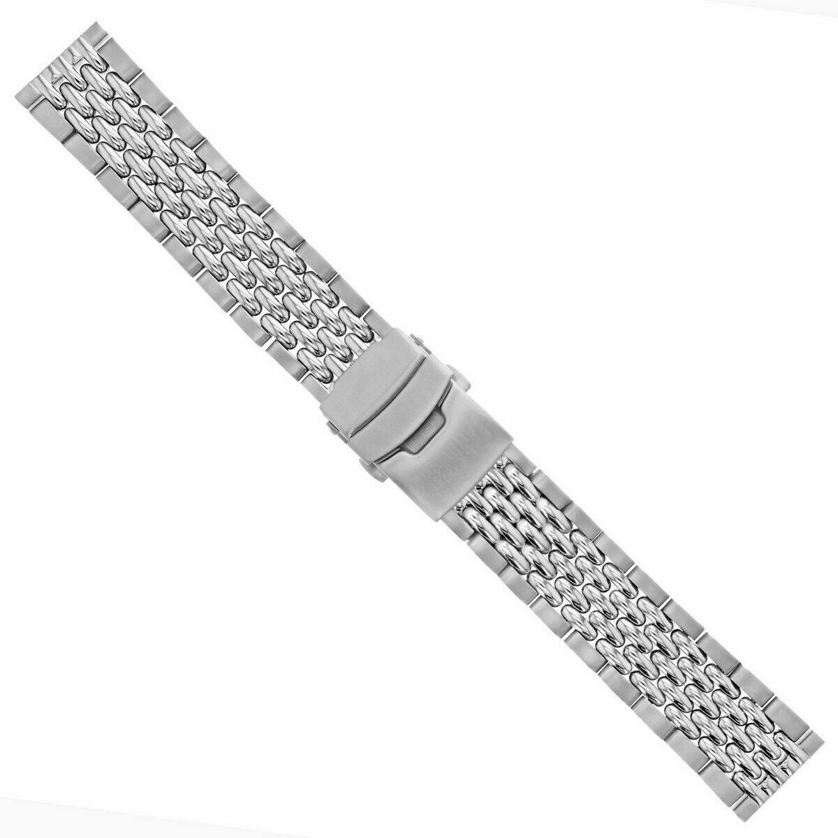 BEAD OF RICE WATCH BAND FOR OMEGA VINTAGE WATCHES 18MM STAINLESS STEEL TOP QLTY