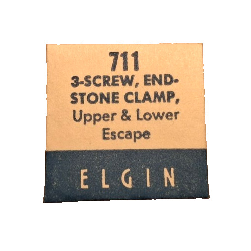ELGIN 711 713 714 716 END STONE CLAMP SCREWS Up & Lower Escape watch part 3-PACK
