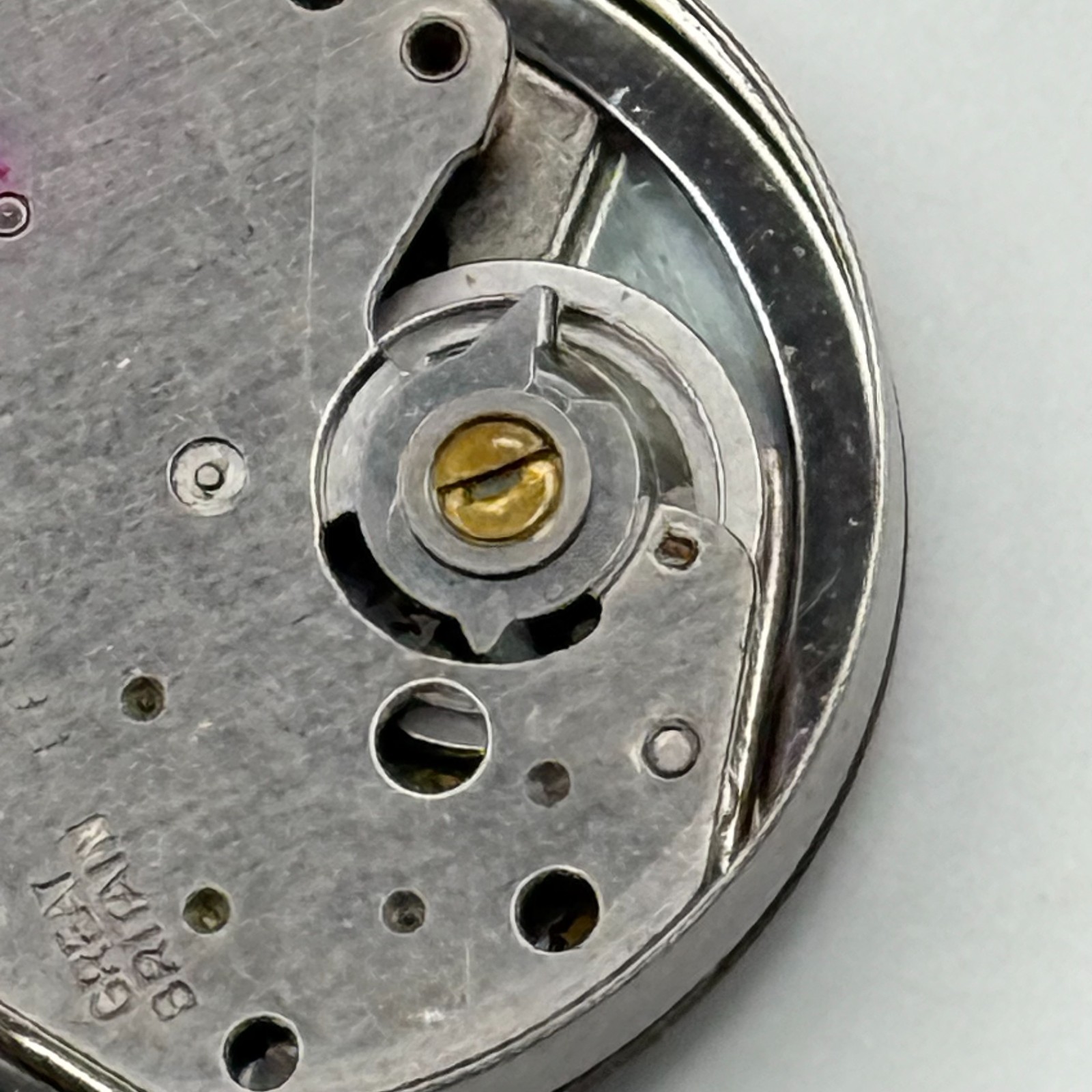 Timex 465 Watch Movement Great Britain Brown Dial Vintage Parts Repair 15.1mm