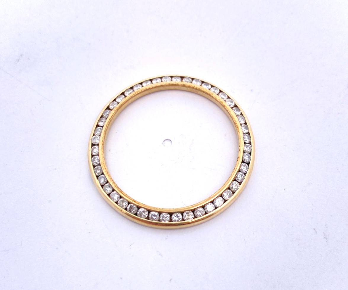 Custom 10k Yellow Gold Aftermarket Diamond Encrusted Channel Set Watch Bezel