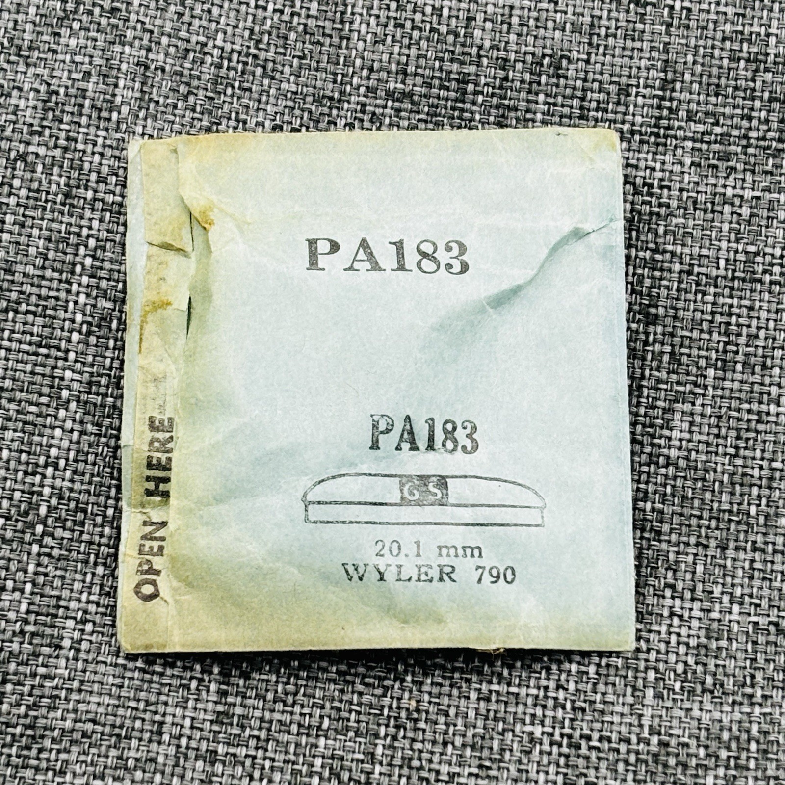 GS PA183 Watch Crystal Fit Wyler 790 791 792 – 20.1 mm – Replacement / Repair