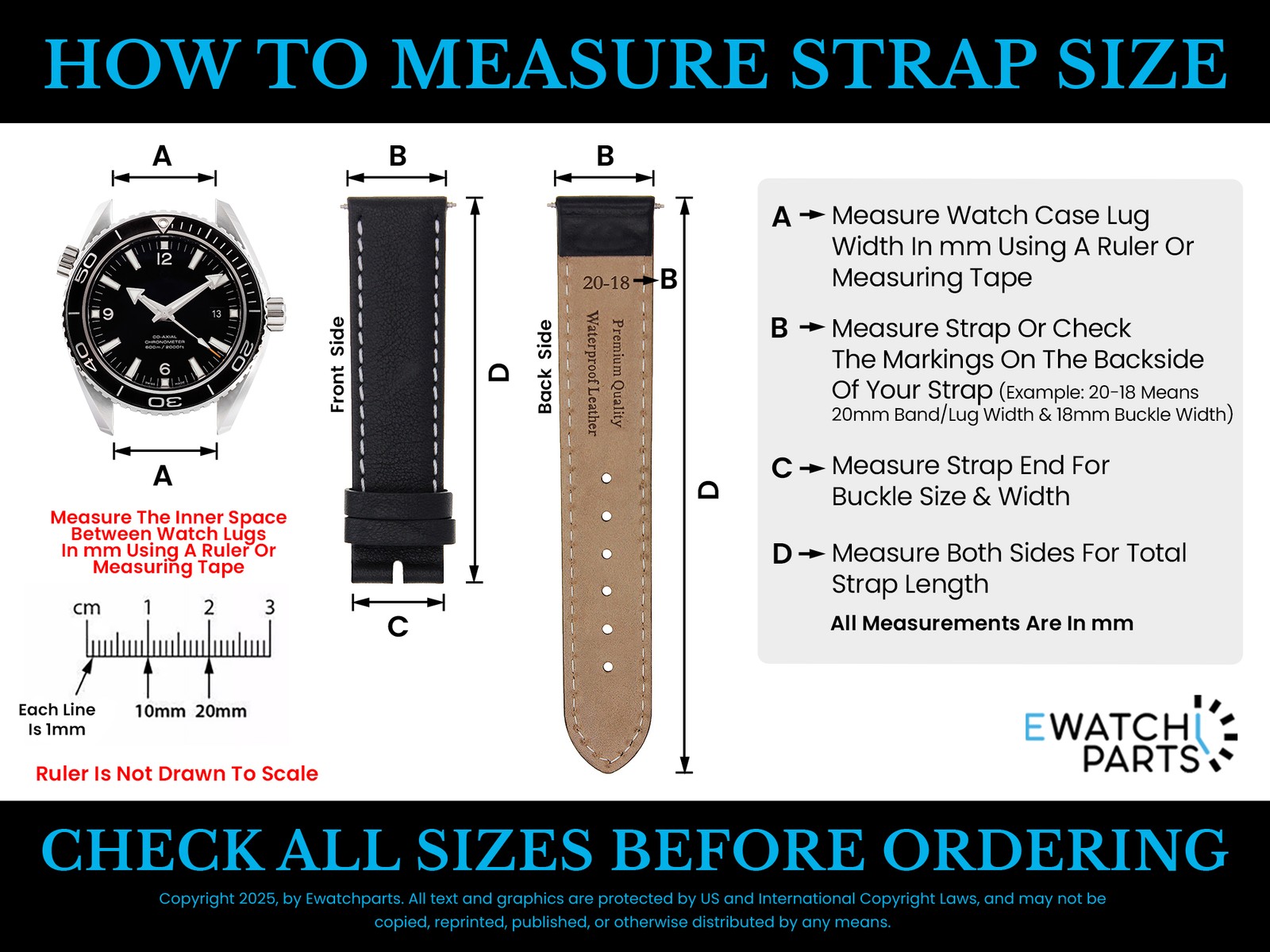 24MM LEATHER WATCH STRAP BAND CLASP FOR 44MM PANERAI LUMINOR RADIOMIR BLUE WS
