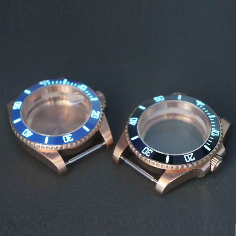 40mm Rose Gold Stainless Steel Watch Case 3C Luminous Ceramic For nh36 nh35 nh34