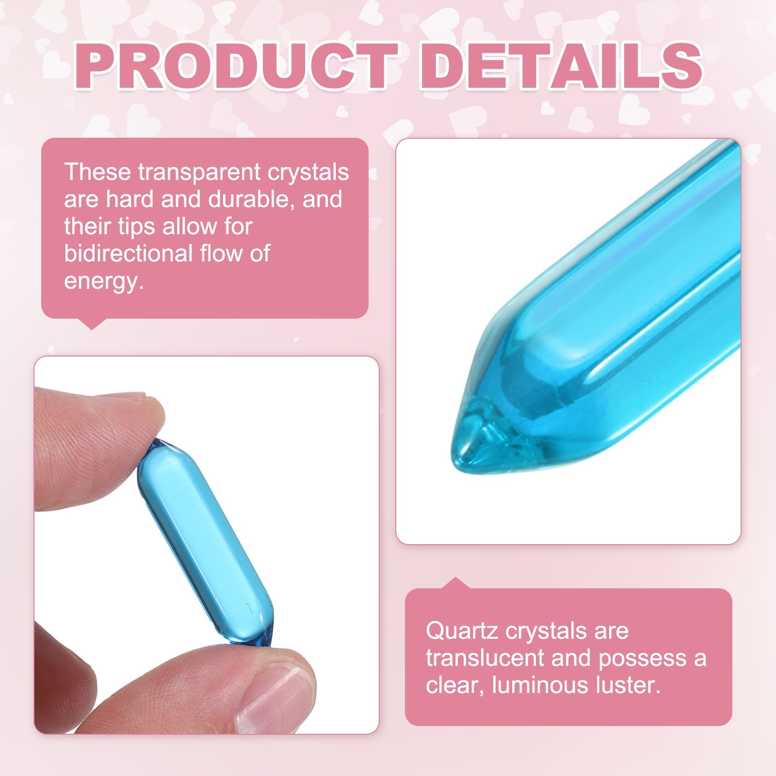 10 Pcs Aquamarine Quartz Crystals Polished Crystals Bulk for Jewelry Making