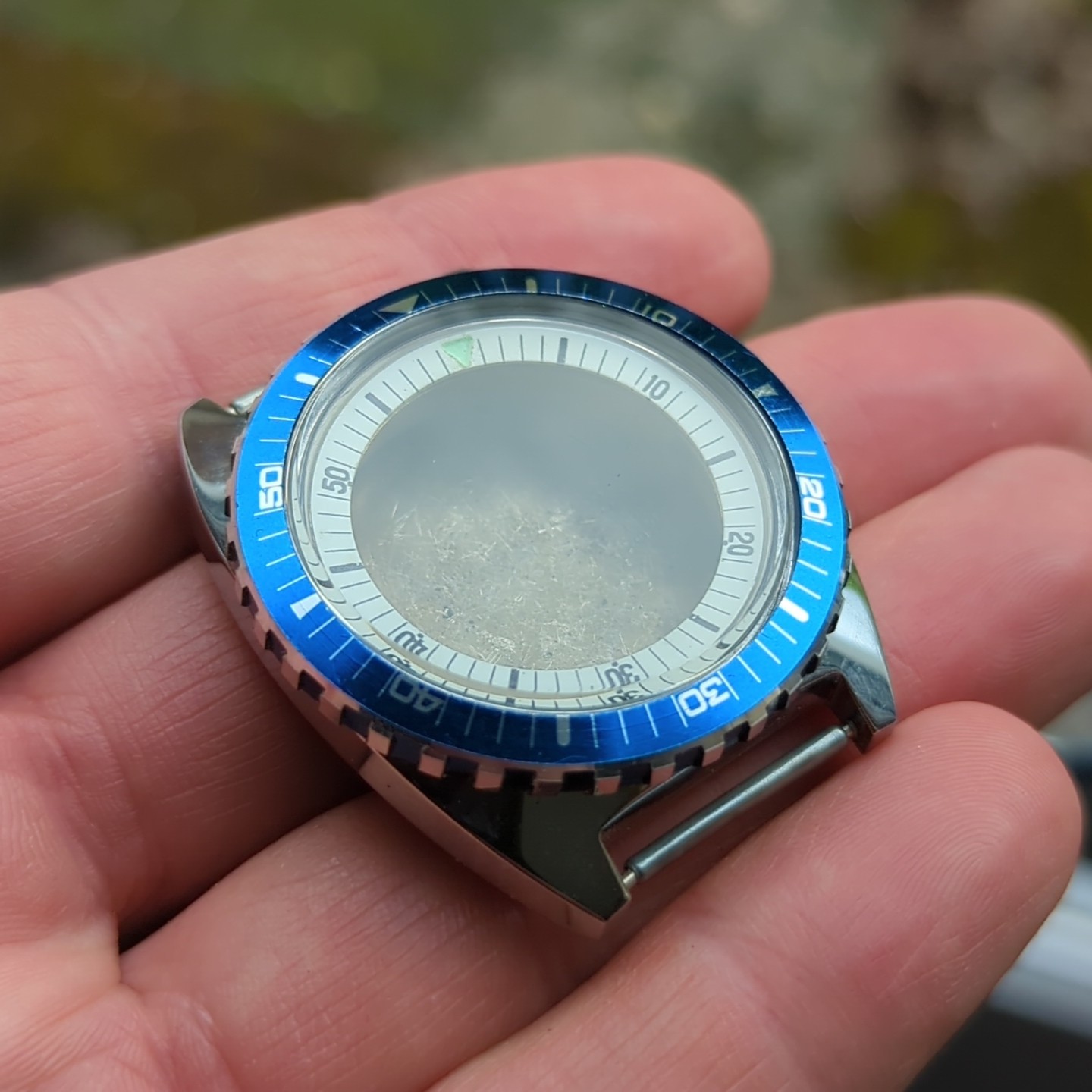 Vintage Divers Watch Case, Blue 40mm Bezel & Inner Rotating Bezel (B74)