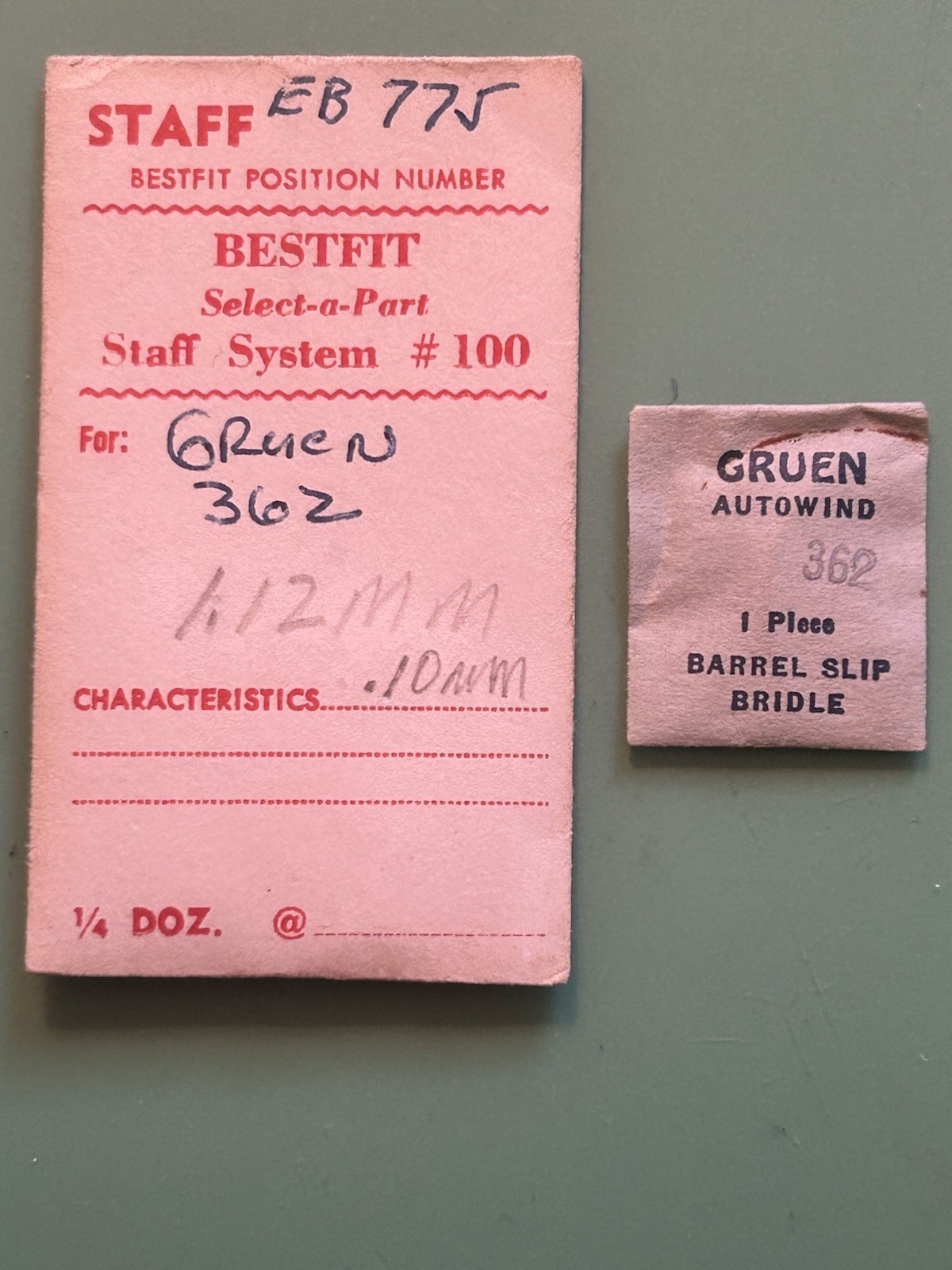 Gruen – Cal. 362 – Barrel Slip Bridle – NOS – Sealed BestFit packaging