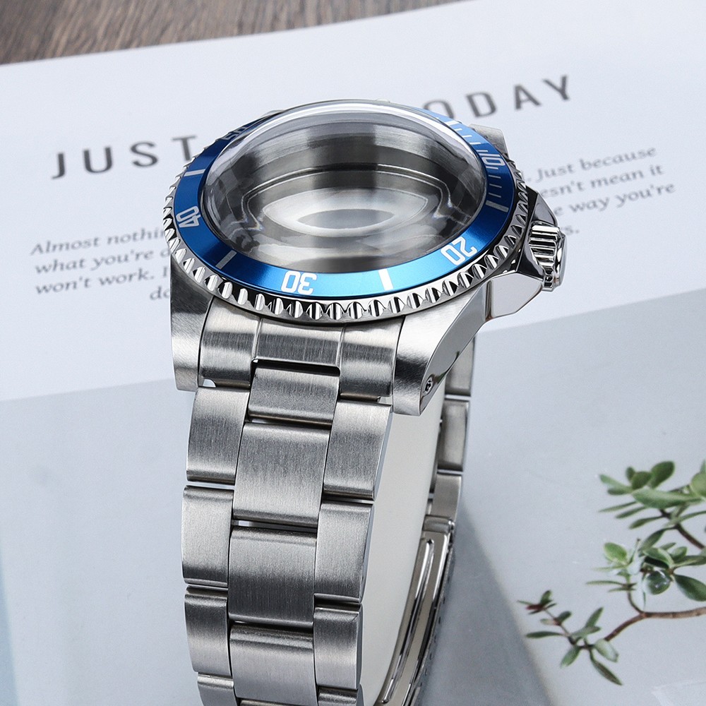 39mm SUB Watch Case+Oyster Bracelet Stainless 10ATM Domed For Seiko NH35 34 NH36