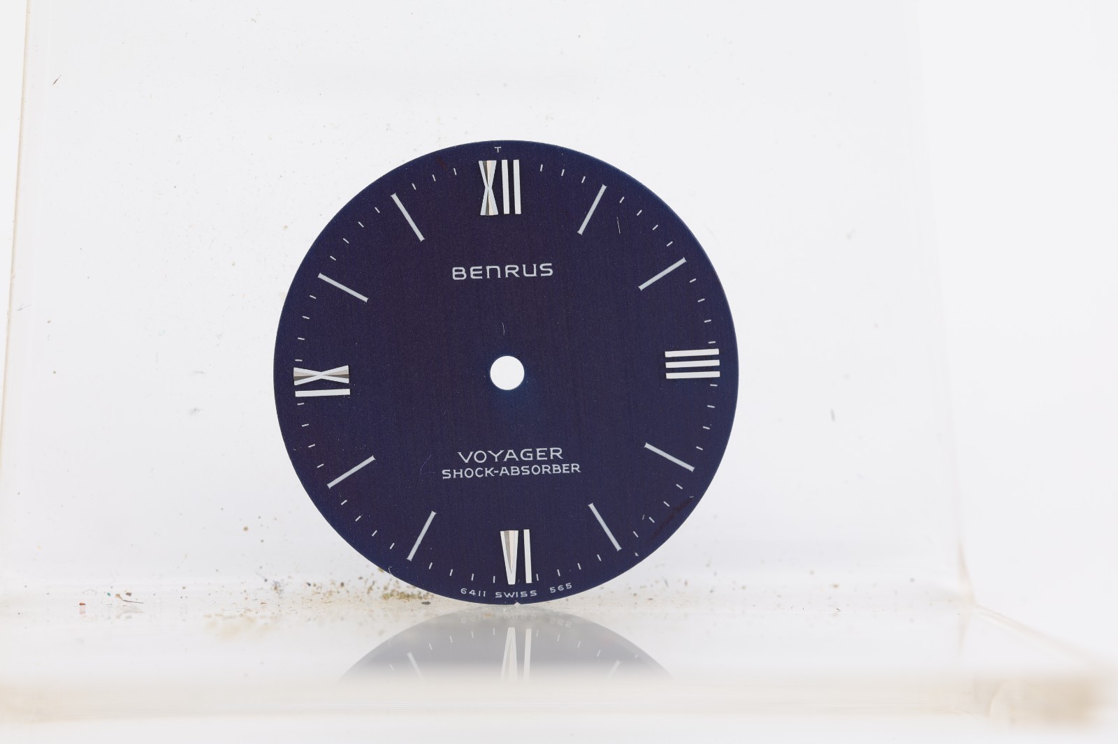 BENRUS VOYAGER SWISS DARK BLUE NOS WRIST WATCH DIAL 27.4mm, 6411 565 (NB)