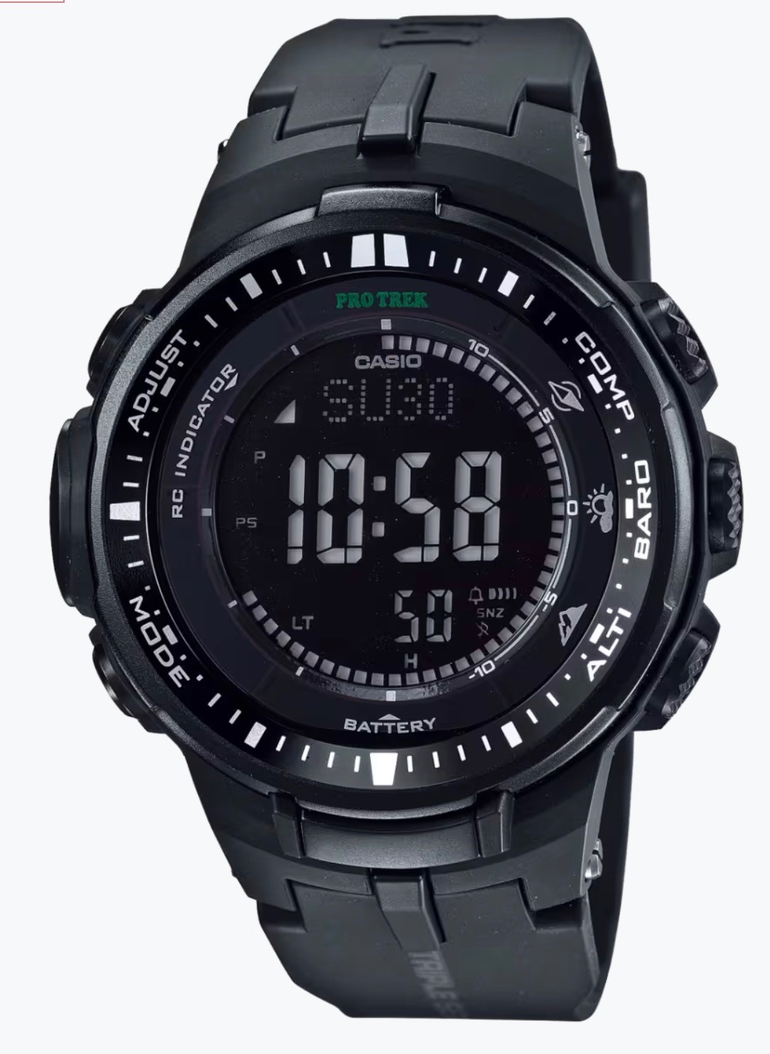 Genuine Casio Watch Band Pro Trek Dark Grey Rubber Strap PRG-300-1A9 PRW-3000-1