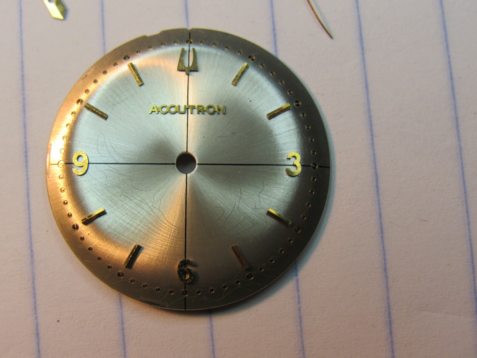 BULOVA ACCUTRON 214 Mens Crosshairs WATCH DIAL & Hand Set 1960s – 1970s (ABC)