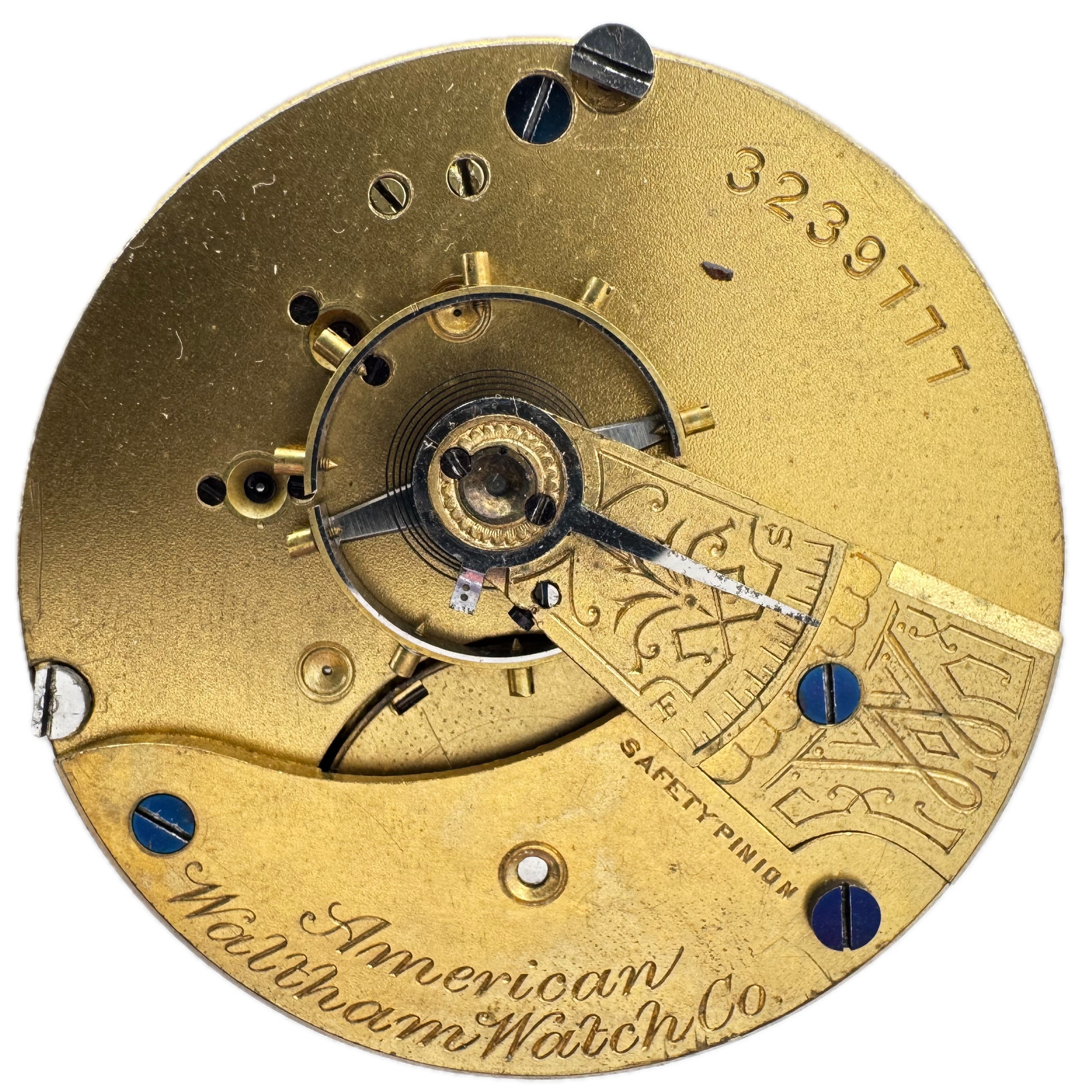 Antique 19s 1887 Waltham Roman Dial Gilt Finish Pocket Watch Movement Wm Ellery