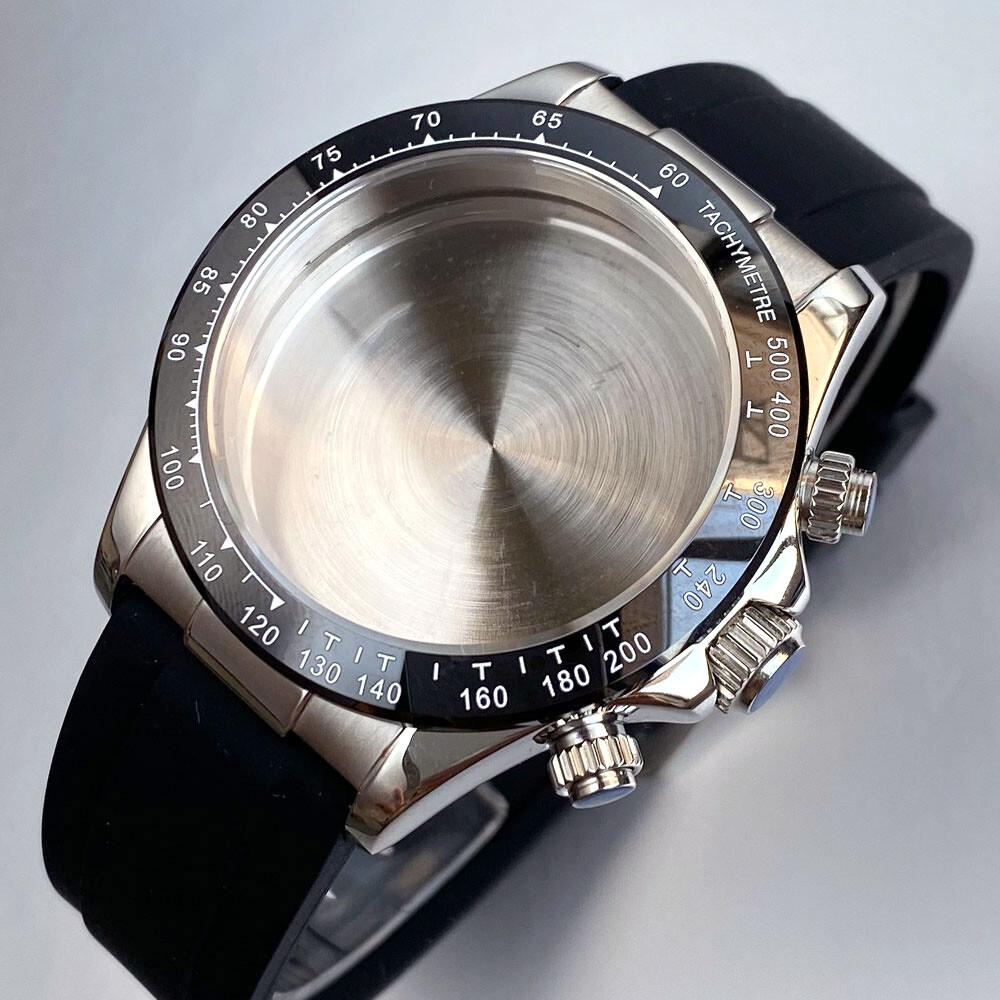Rose Gold Silver 39mm VK63 VK64 Case Quartz Chronograph Multifunction Sapphire