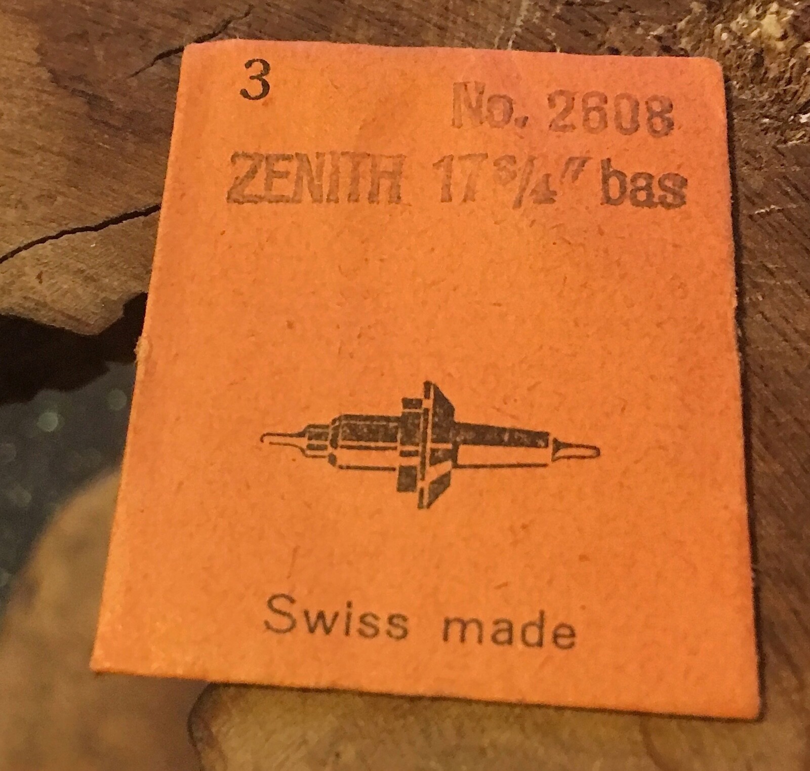 Vintage Zenith watch 17 3/4 ligne bas balance staff Ronda part 2608 Swiss NOS