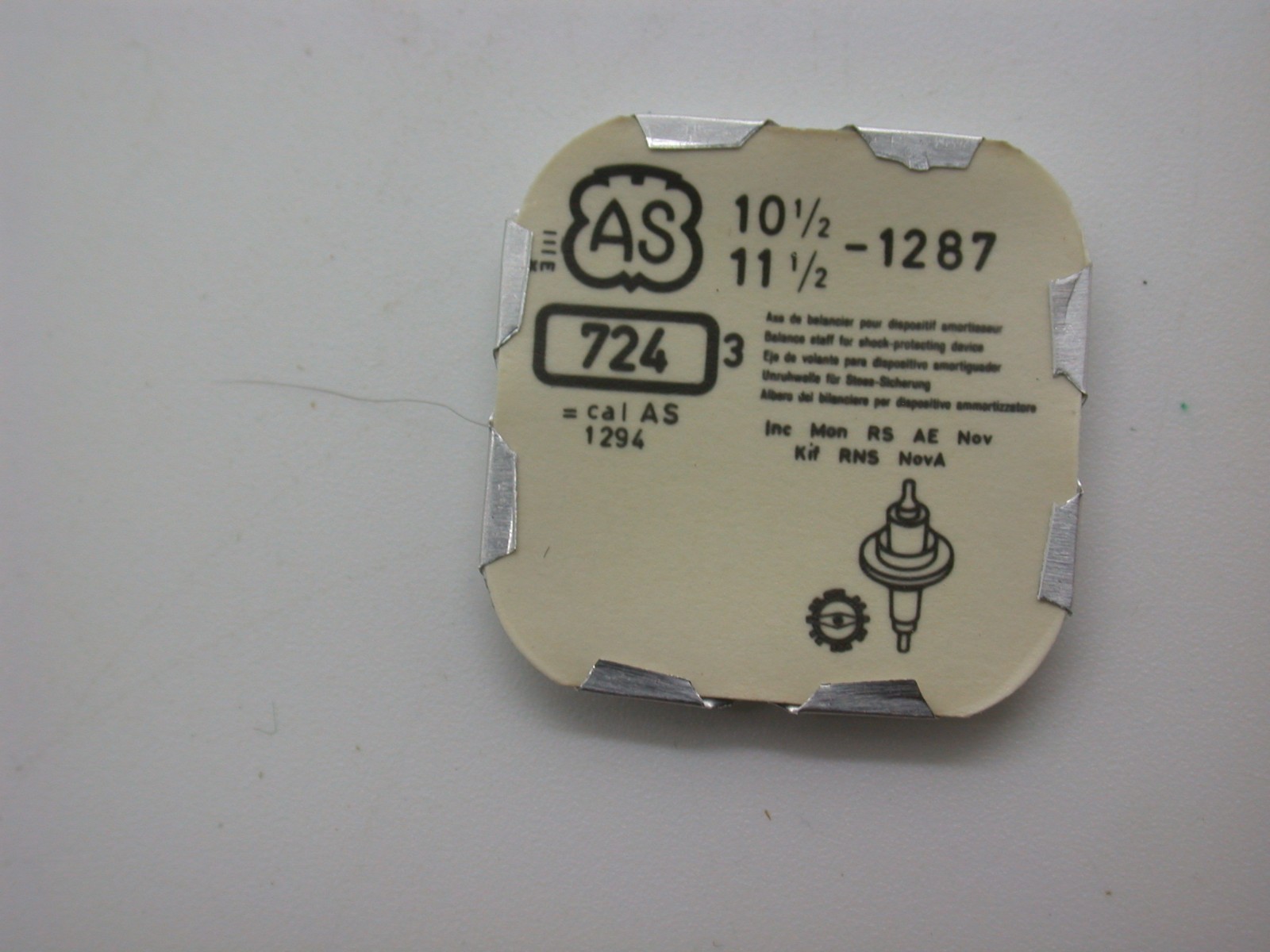 AS (A Schild) Balance Staff Part #724 Calibre 976 – 1746 Watch Part New