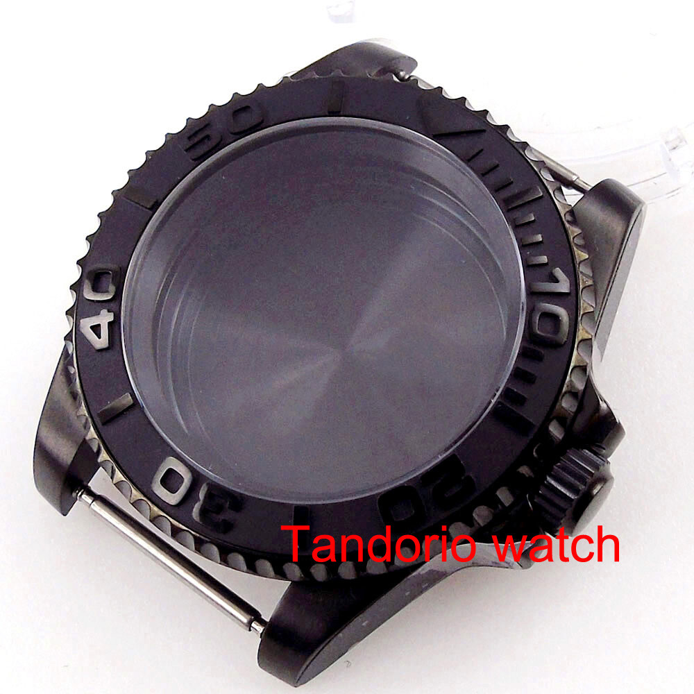 40mm Sapphire Glass Ceramic Bezel Chapter Ring Watch Case Fit for NH35 NH36 2824
