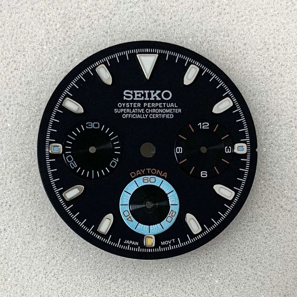 29.8mm Multi-functional Watch Dial Green Luminous For VK63 Movement Accessories