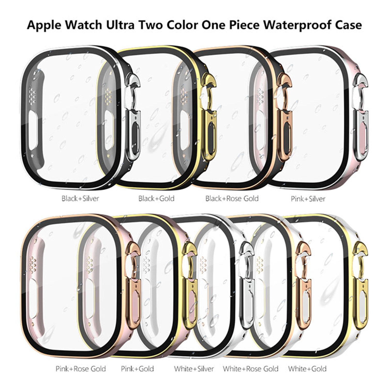 49MM PC+Tempered Glass Integrated Waterproof Watch Case for iWatch Ultra 2/Ultra