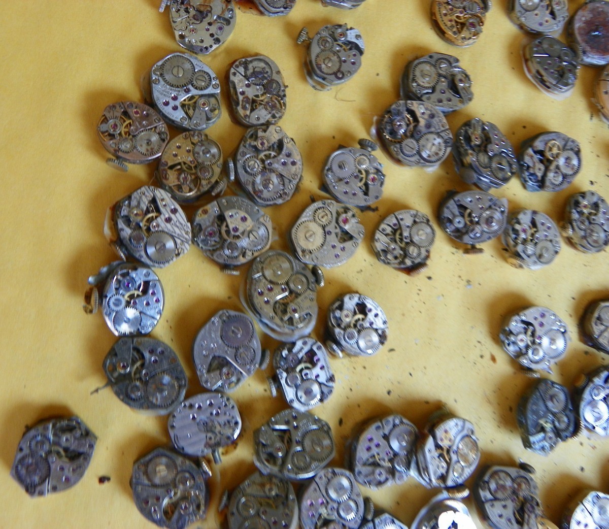 LADIES lot 107 vintage wind up wristwatch movements ART REPAIR PARTS STEAMPUNK