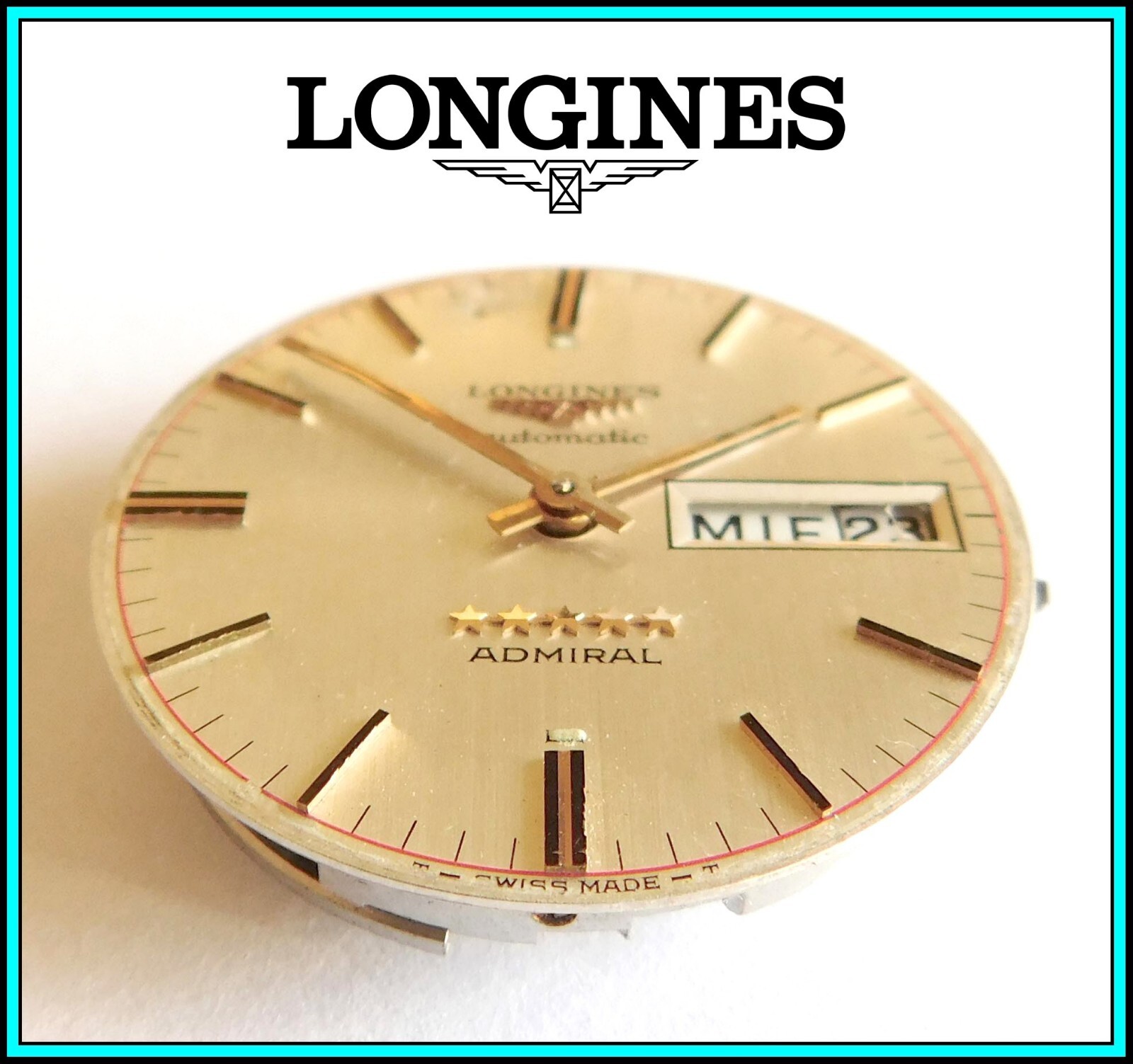 LONGINES ADMIRAL AUTOMATIC Watch, Cal. 507 Day-Date 17 Jewels – WORKING