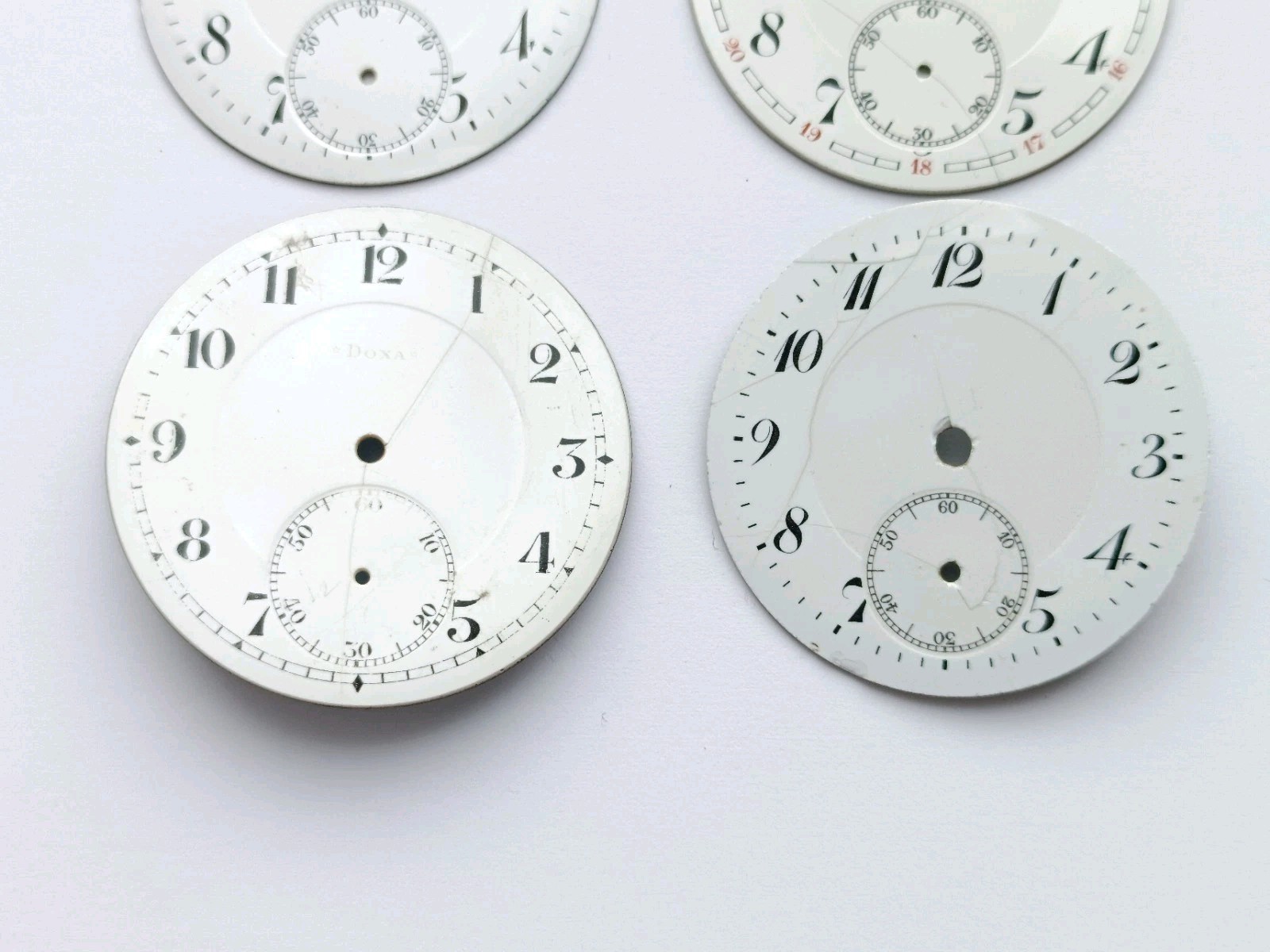Lot 4 pieces Vintage watch dial DOXA, ZENITH And others Pocket watch dial 1920’s