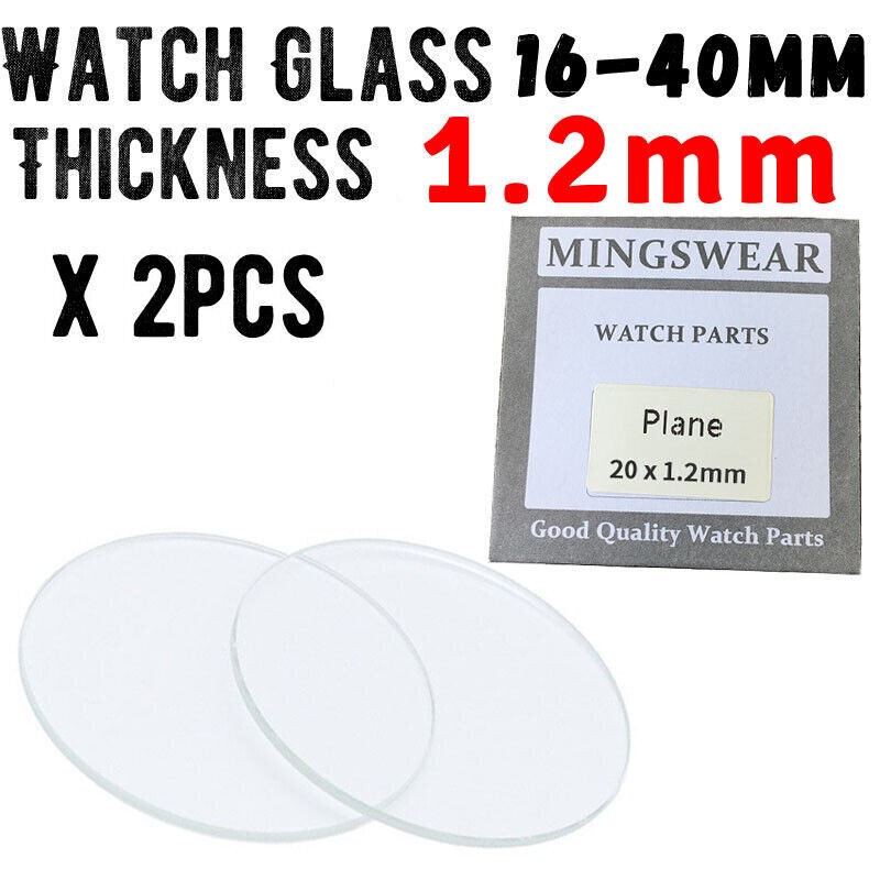 16mm-40mm Smartwatch 2PCS Replace Watch Crystal Glass Thickness 1.2mm Round Lens