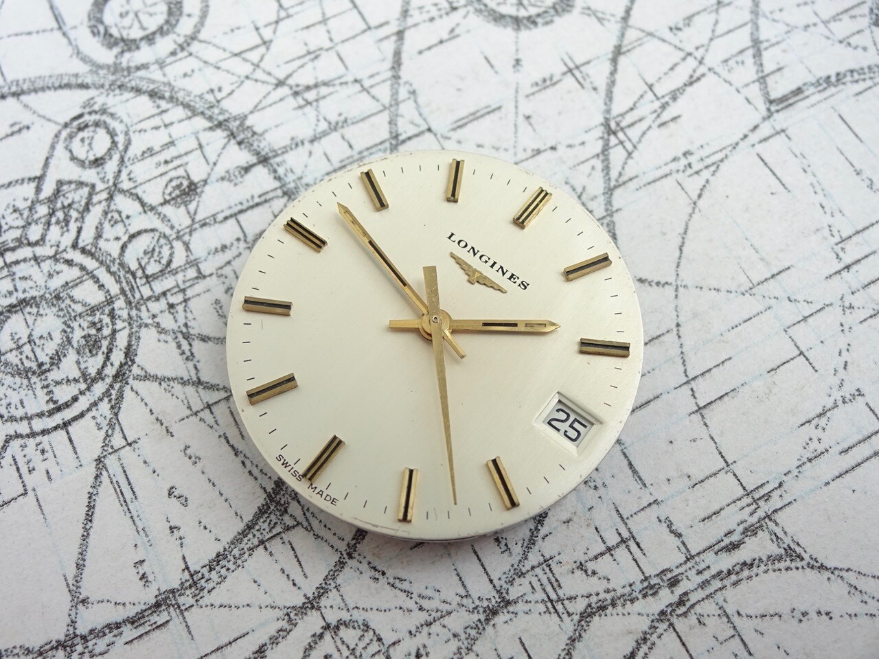Longines Dial + Hands For ‘Ultronic’ Tuning Fork cal 6312 (ESA9162) (ref 257A)