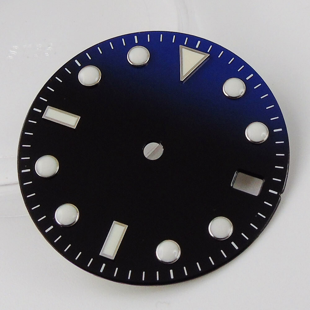 Black blue green white 28.5mm watch dial fit for NH35A Automatic movement date