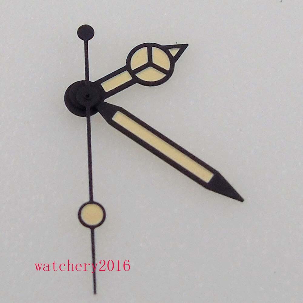 Luminous Black/Beige Watch Hands Fit NH35A NH36A 4R36 7S36 7002 7009 Movement