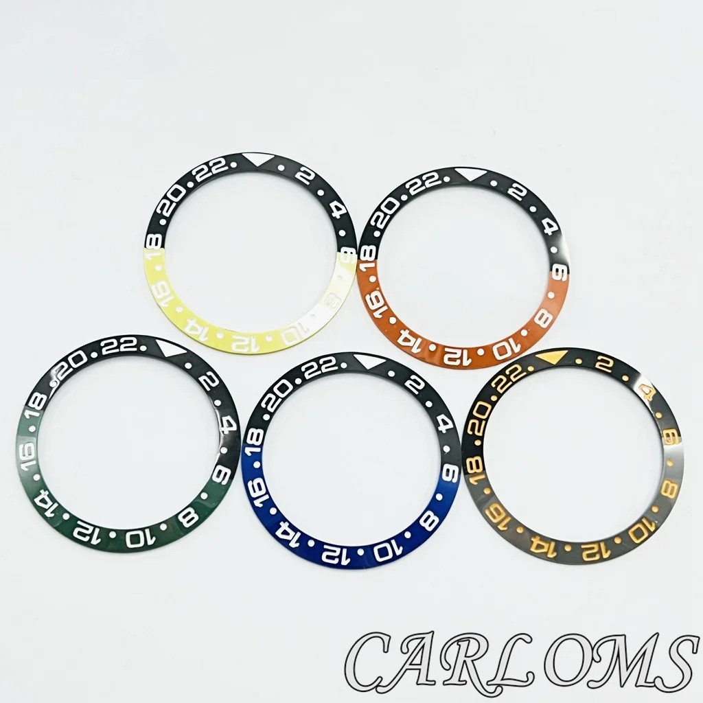 TOP 38Mm Black Brown Blue Green Yellow Orange Ceramic GMT Bezel Insert for 40Mm