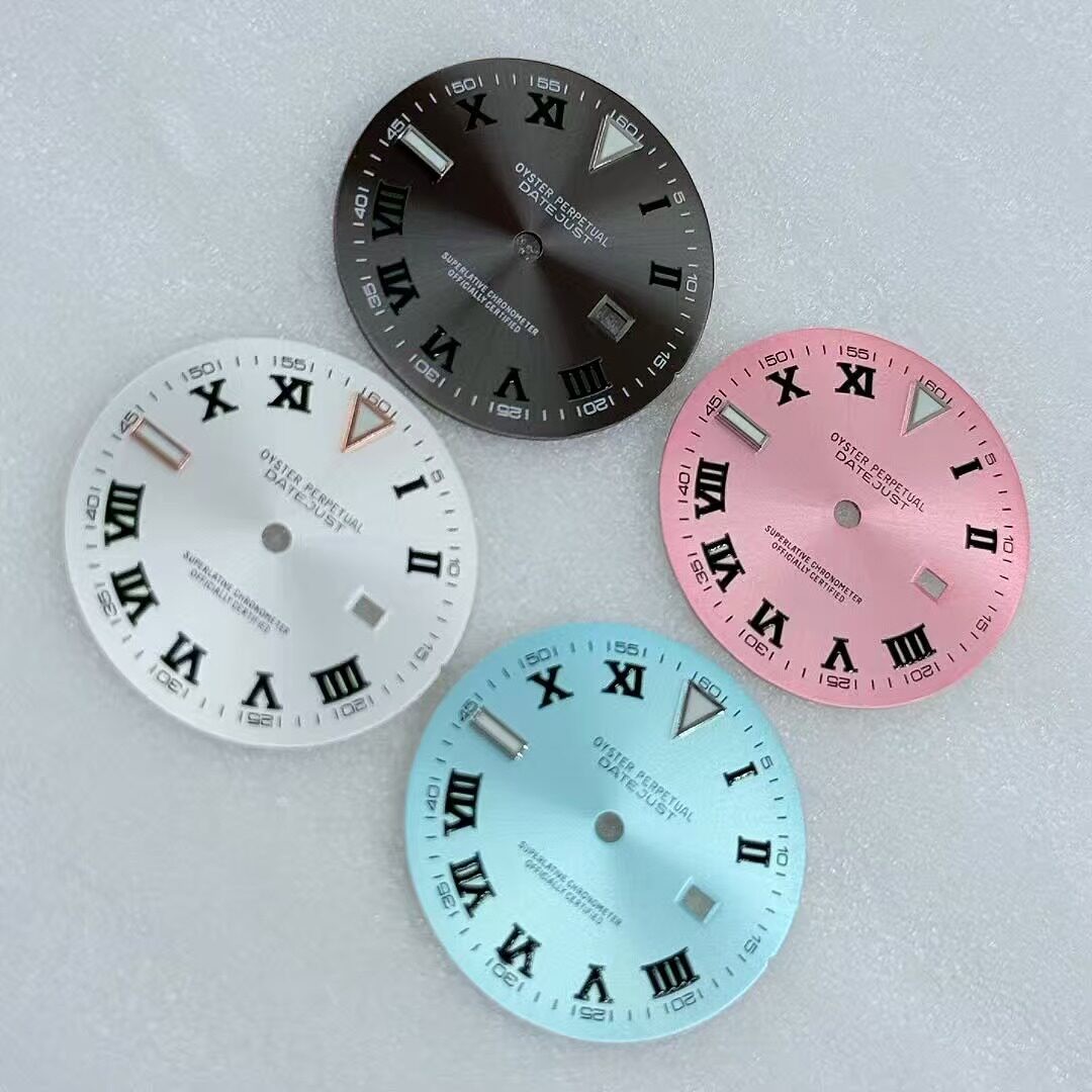 24.5mm Sun Pattern Roman Watch Dial Green Luminous for NH05 Movement Watch Parts