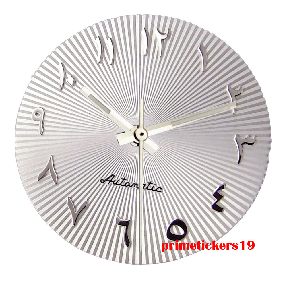 29mm Automatic Watch Dial Silver Hands Luminous Fit NH35 Miyota82 ETA2824 PT5000