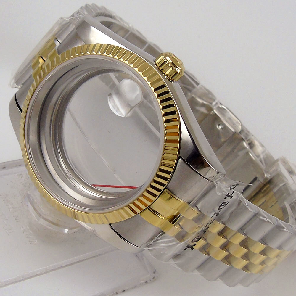 36mm Sapphire Crystal Watch Case For Miyota8215 821A DG2813 ST1612 Jubilee Strap