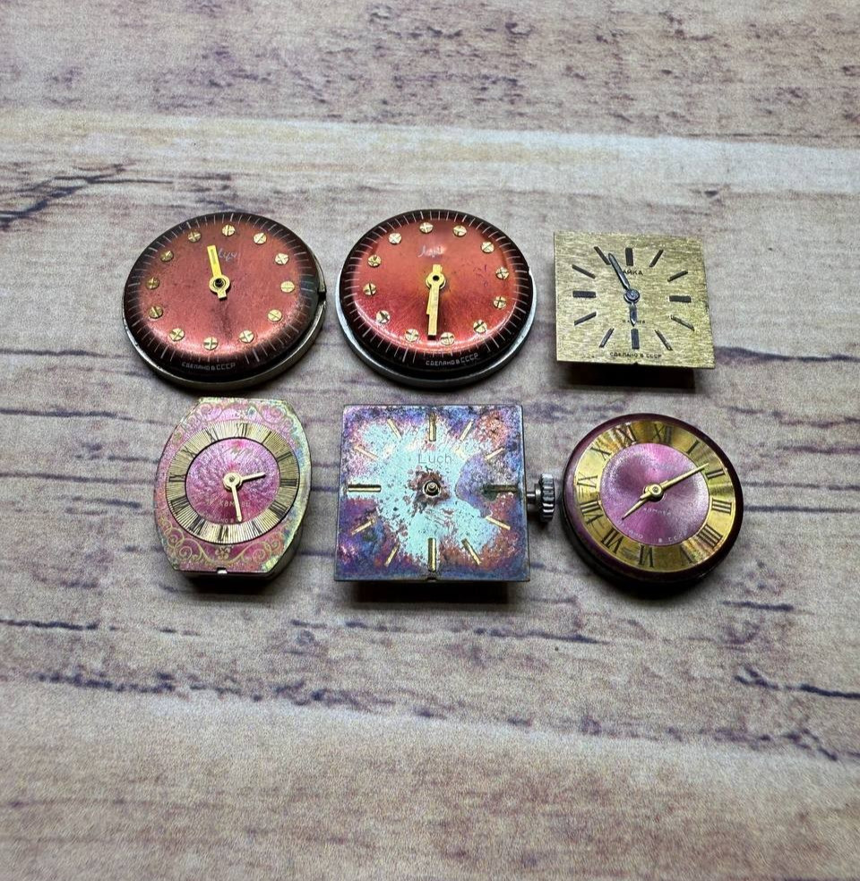 Dial with watch mechanism 31 pcs, beam and seagull USSR non-working.
