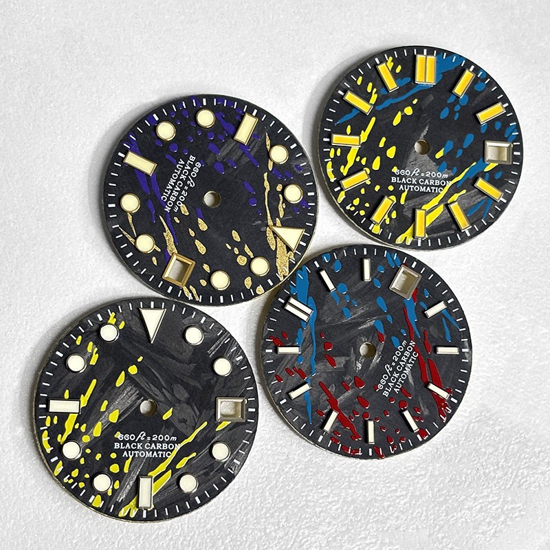 DS Natural Carbon Fiber Painted Graffiti Dial SUB BGW9 Blue Lume Personalization