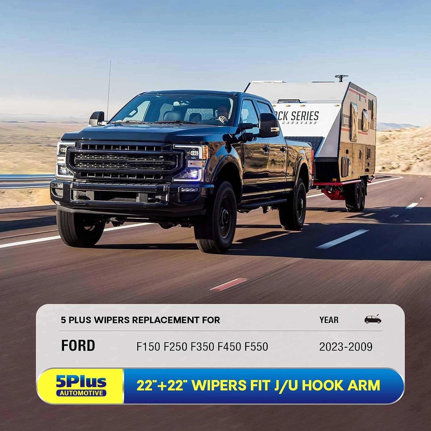5 PLUS 22 inch Wiper Blades 2 Pack for Ford F150 F250 F350