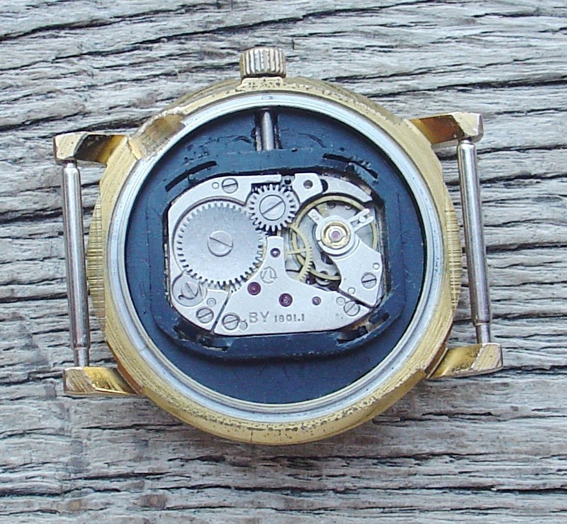 Vintage Dress watch Luch (Russia USSR) mens watch . BLACK DIAL.