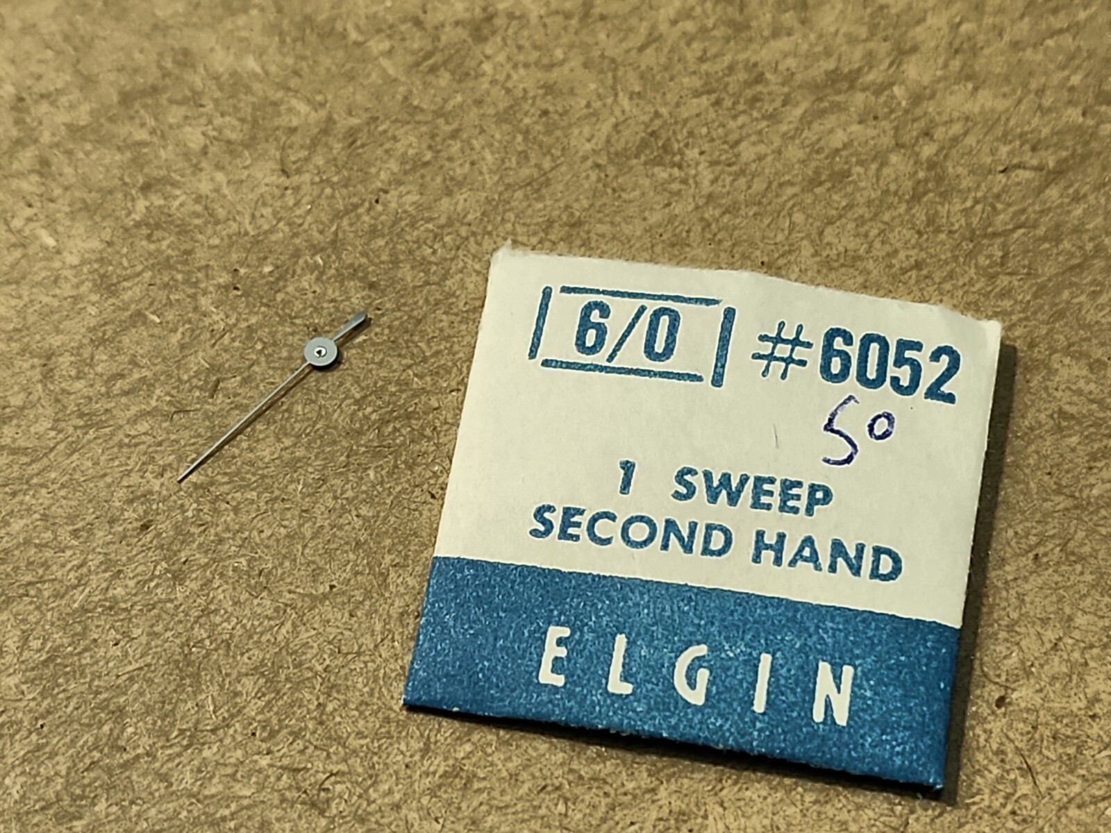 Original Factory NOS Elgin 6/0 P/N 6052 Silver Sweep Second Hand