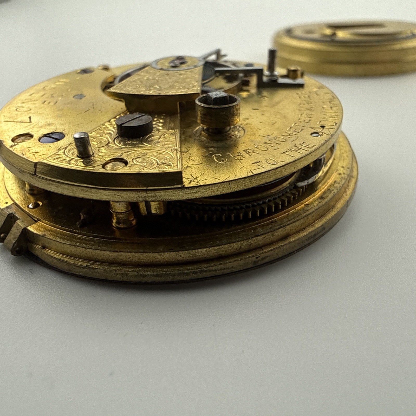Vintage John Forrest 46.53mm Fusee Pocket Watch Movement Good Balance & Ticks