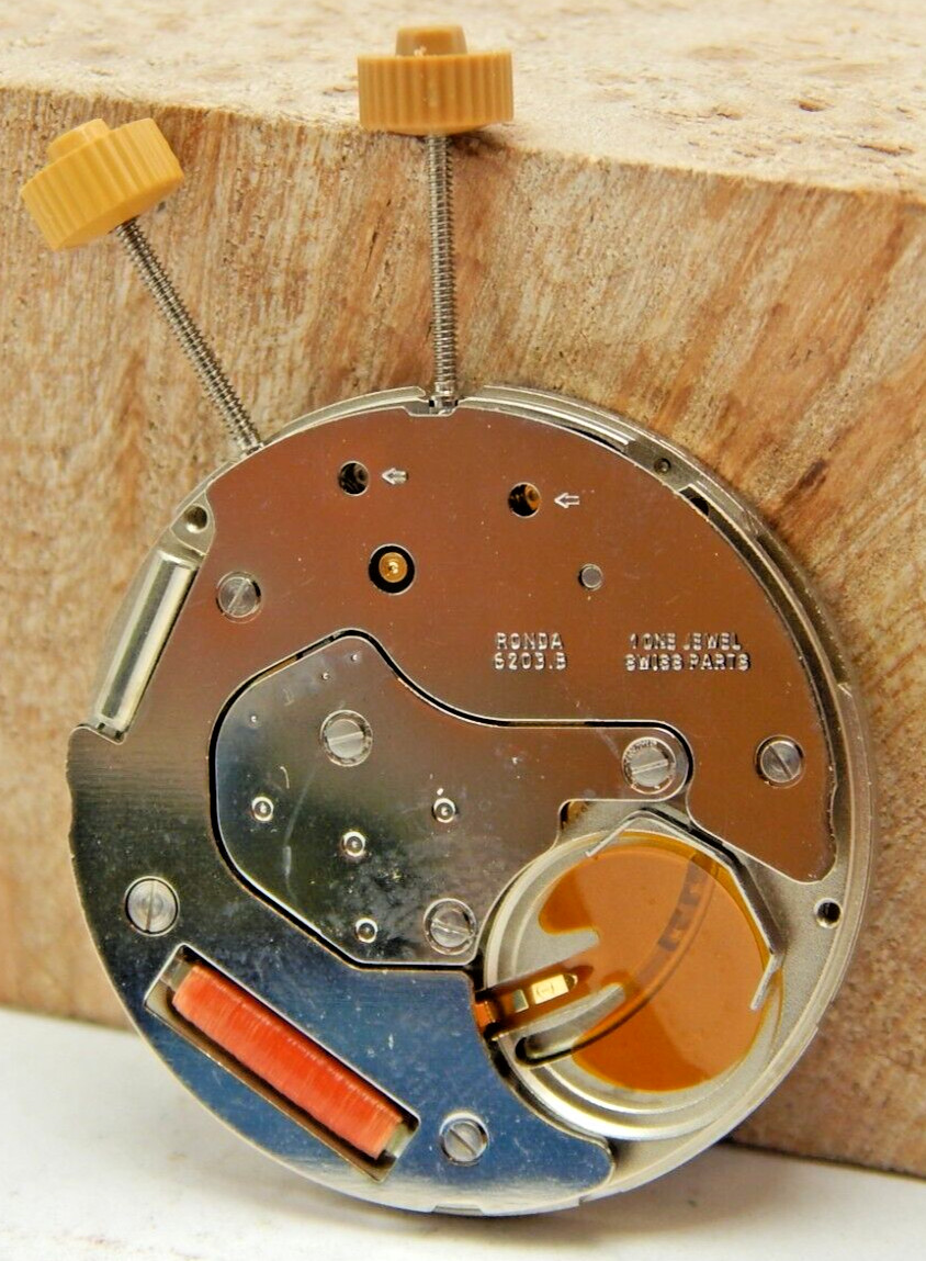 Ronda 6203.B quartz dual time date wrist men’s wrist watch movement with stems