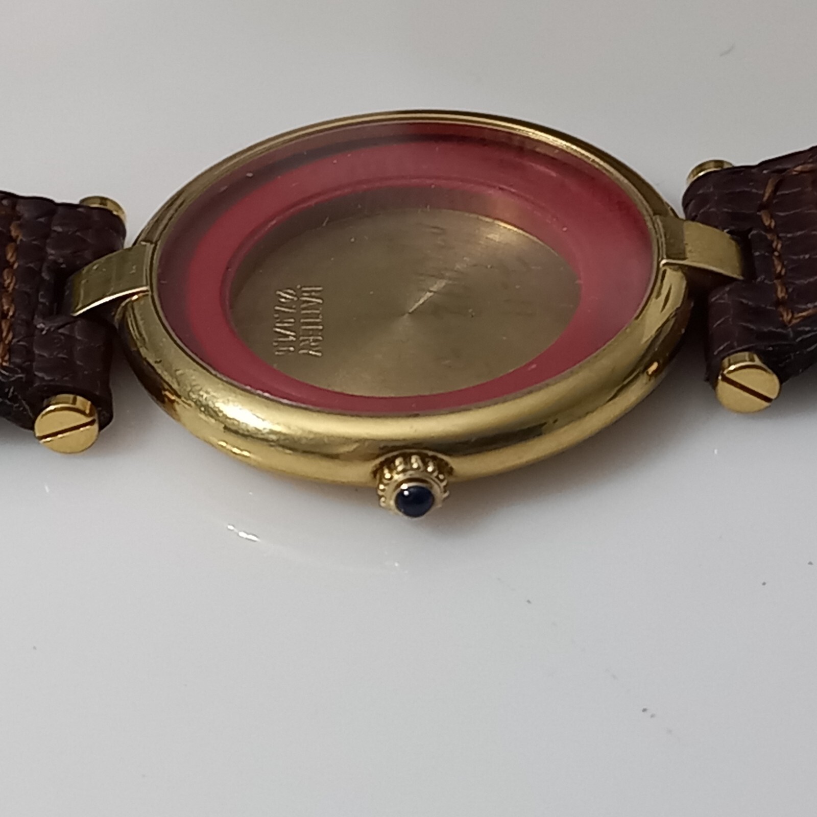 CARTIER MUST VENDOME VERMEIL RONDE QUARTZ 30MM WITH WOOD DIAL (Without Movement)
