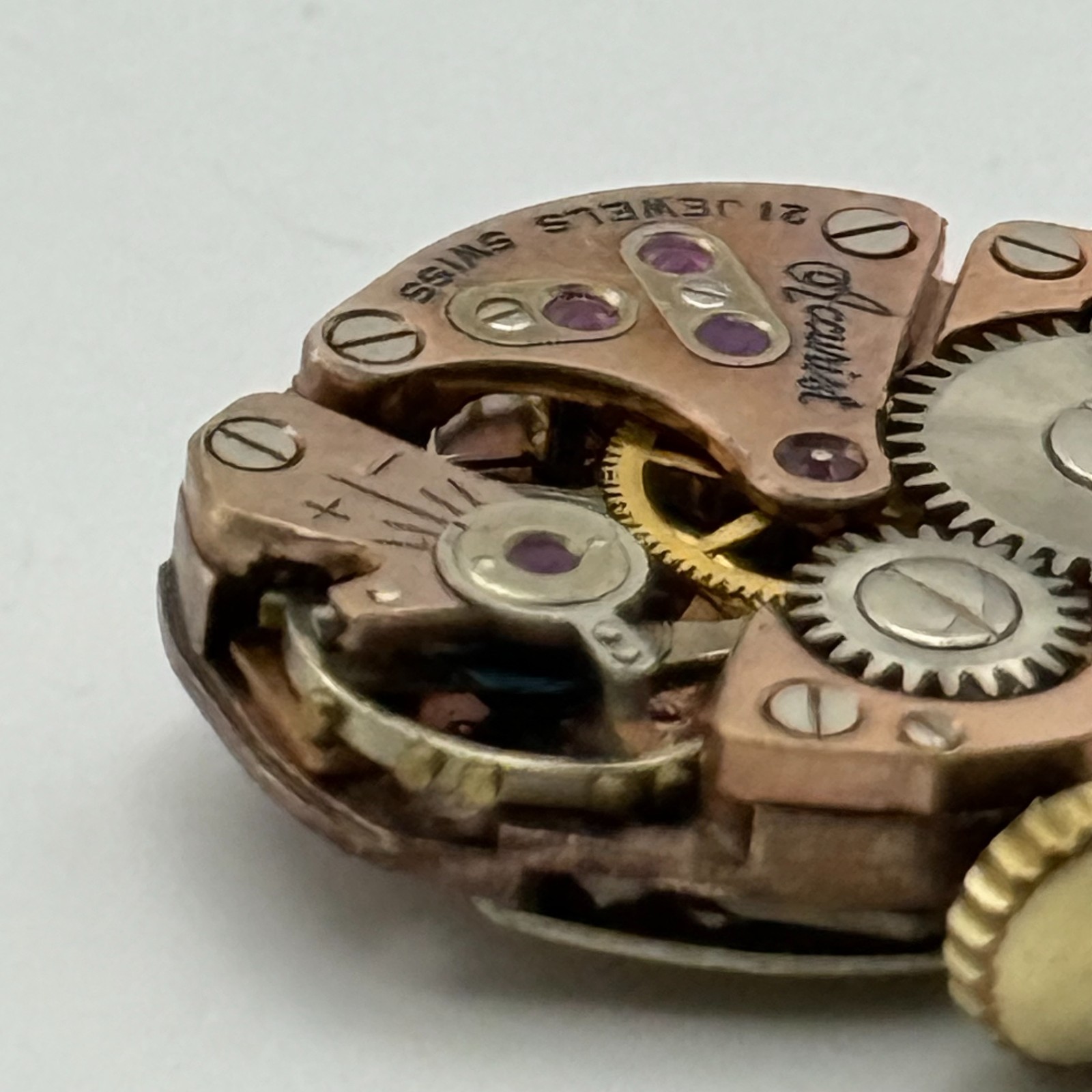 FHF 60 Watch Movement Accurist 21 Jewels Swiss Manual Wind Parts Repair 15.3mm