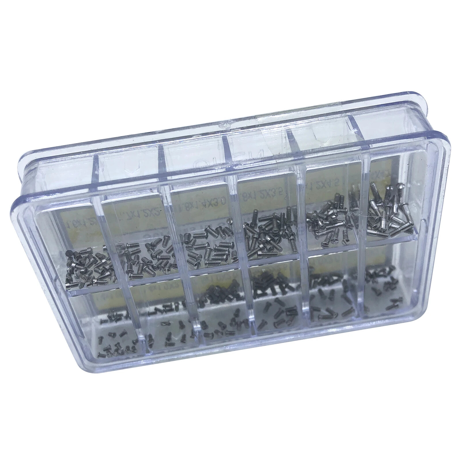 Steel Flat Watch Back Case Screws 12 Different Size One Slotted Head Bottom Case