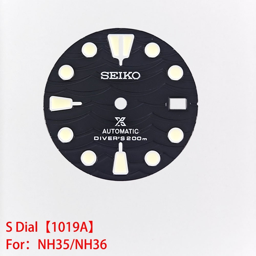 For Seiko 28.5mm Watch Dial Green Luminous Fit NH35 NH36 Movement Watches Faces