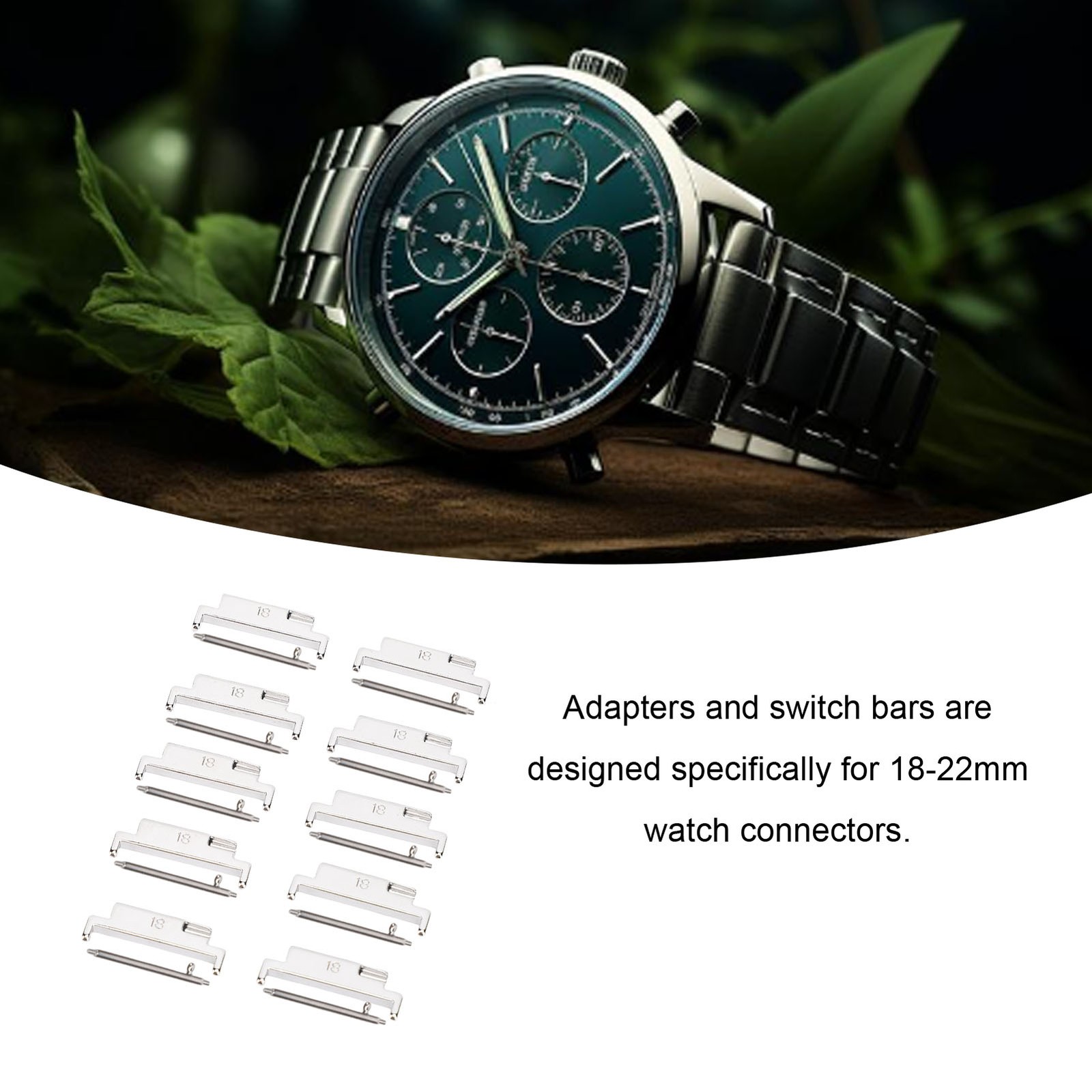 5 Pair Metal Watch Band Adapter Set For 18-22mm Watch Band Adapter