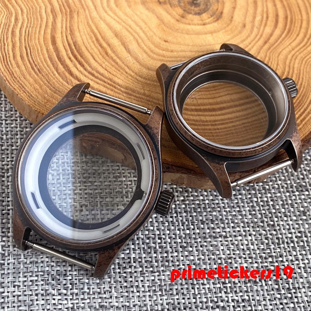 36mm/39mm Pilot Bronze Coated Vintage Steel Watch Case Fit NH35 ETA2824 PT5000